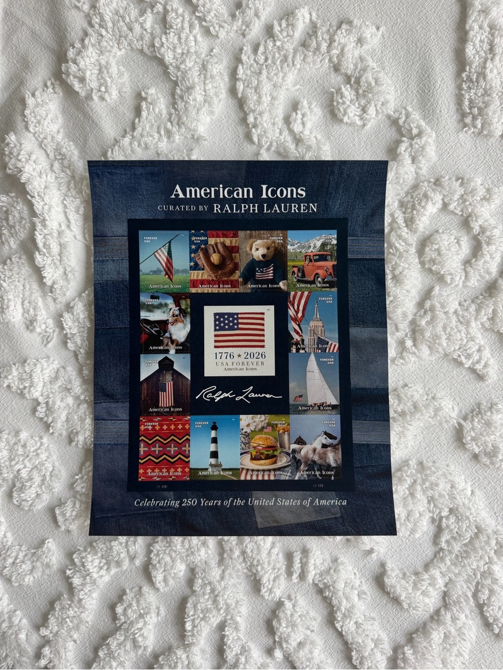 Ralph Lauren Collectible USA Forever Postage Stamps, American Icons